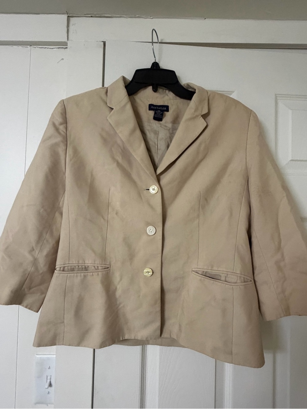 Ann Taylor Light Beige Tailored Womens Blazer